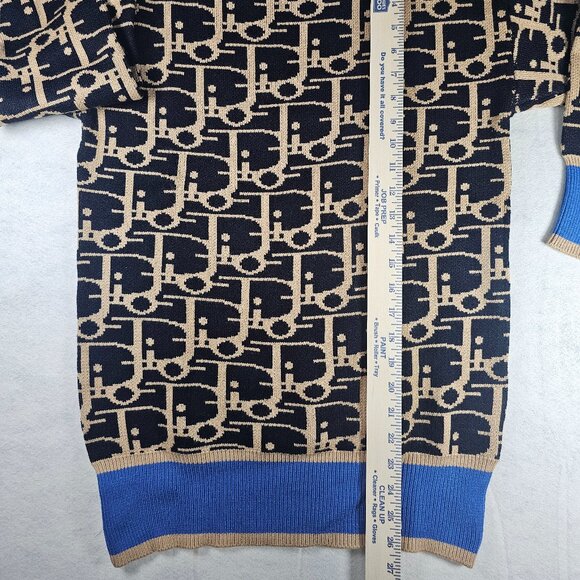 Designer Monogram Knit Semi Turtleneck Sweater Women's Size Small - Picture 3 of 6